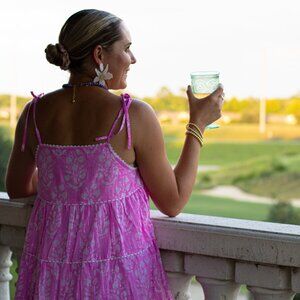 Juliet Dunn Pink Trapeze Mini Dress in Orchid Silver in Women’s 1 Small